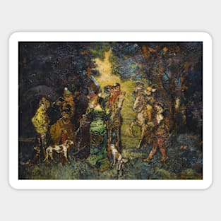 The Hunting Meeting by Adolphe Monticelli Magnet